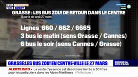 Grasse: les bus Zou! en centre-ville le 27 mars