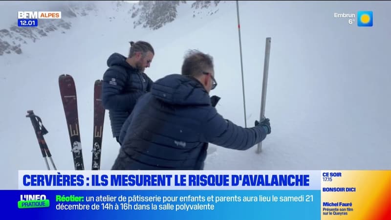 Cervières: les scientifiques de Météo-France mesurent le risque d'avalanche