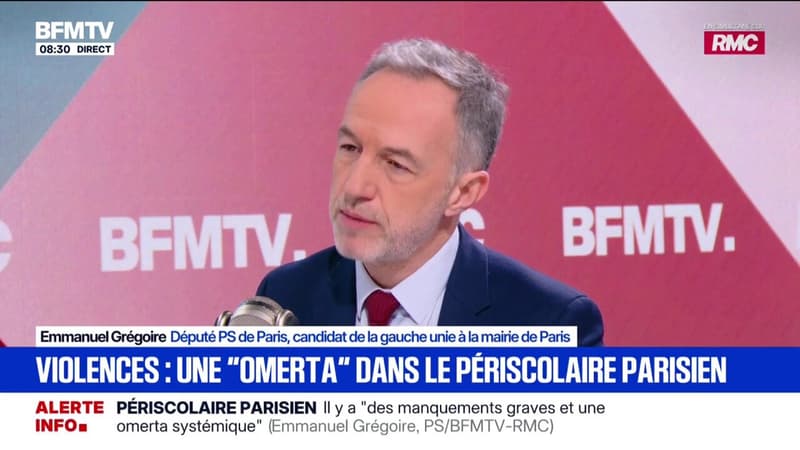 Violences dans le périscolaire: Emmanuel Grégoire, candidat de la gauche unie à la mairie de Paris, dénonce une "omerta systémique"
