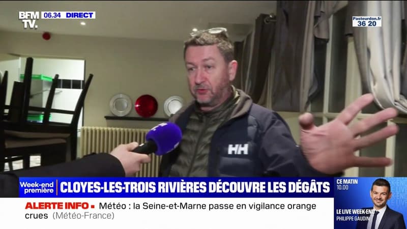 On découvre au fur et à mesure: alors que la décrue commence, ce restaurateur de Cloyes-les-Trois-Rivières découvre les dégâts