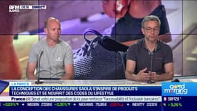 Saola, des sneakers légères, fabriquées à partir de bouteilles de plastiques recyclées, d’algues et de liège.