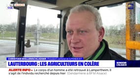 Bas-Rhin: les agriculteurs en colère manifestent à Lauterbourg