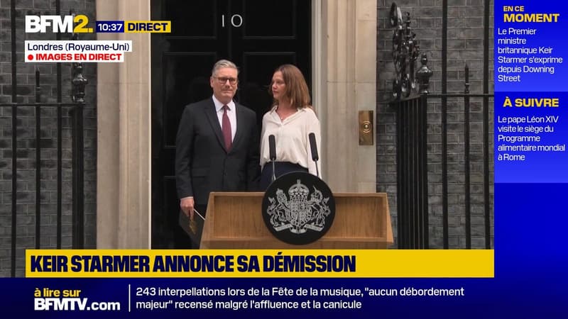 Royaume-Uni: l'émotion de Keir Starmer après l'annonce de sa démission