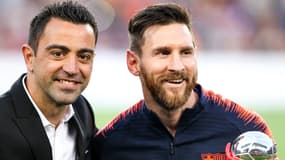 Xavi et Lionel Messi