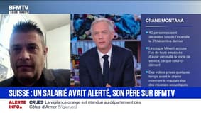 Crans-Montana: "Il nous avait dit qu'il voulait rentrer, que rien n'allait", témoigne le père d'un employé rescapé qui avait alerté sur l'état du bar avant l'incendie 