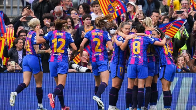 Les féminines du Barça lors de leur carton au Camp Nou contre Wolfsburg, en demi-finale aller de la Ligue des champions 2022