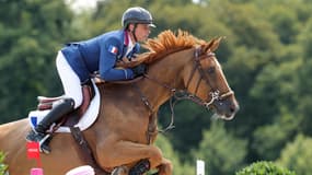 Le cavalier français de saut d'obstacles Julien Epaillard et son cheval Dubai Du Cedre, qualifications par équipe du CSO, JO de Paris 2024, 1er août 2024