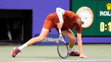 Jannik Sinner lors de sa défaite en finale de l'US Open contre Carlos Alcaraz (6-2, 3-6, 6-1 ,6-4), le 7 septembre 2025