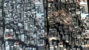 Des images avant et après les bombardements israéliens sur le camp de réfugiés de Jabaliya à Gaza
