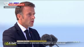 80 ans du Débarquement: "Le courage est d'avoir peur et d'avancer quand même" estime Emmanuel Macron à Omaha Beach