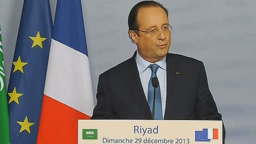 François Hollande en voyage officiel en Arabie Saoudite, le 29 décembre 2013.