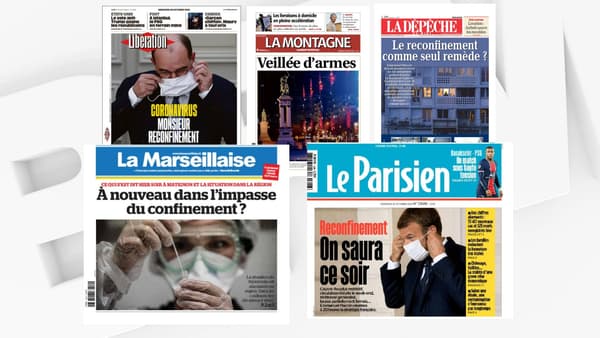 Les unes de plusieurs journaux nationaux et régionaux, le 28 octobre 2020. Les unes de plusieurs journaux nationaux et régionaux, le 28 octobre 2020.