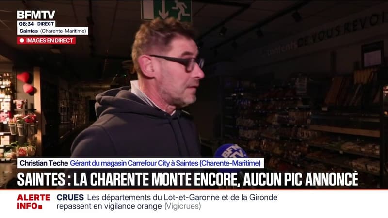 "On ne sait pas si ça va monter encore": à Saintes, le pic de crue est attendu par les commerçants et les riverains