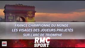 France championne du monde : Les visages des joueurs projetés sur l'Arc de Triomphe