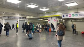 La station Montparnasse- Bienvenüe le 9 janvier 2024.