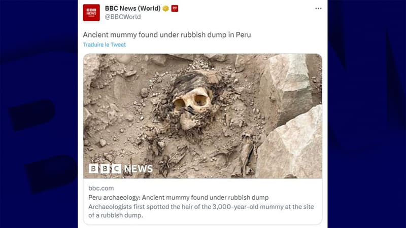 Pérou: une momie vieille de 3000 ans découverte dans une décharge