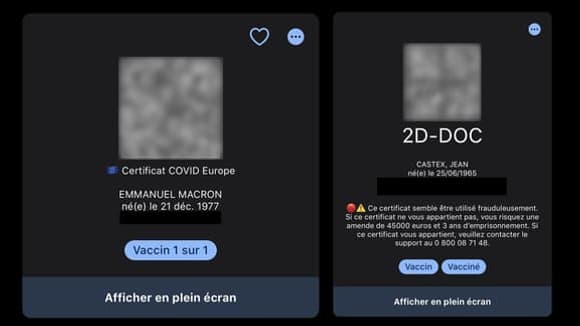 Le QR code du pass sanitaire de Macron diffusé: les suspects "identifiés"
