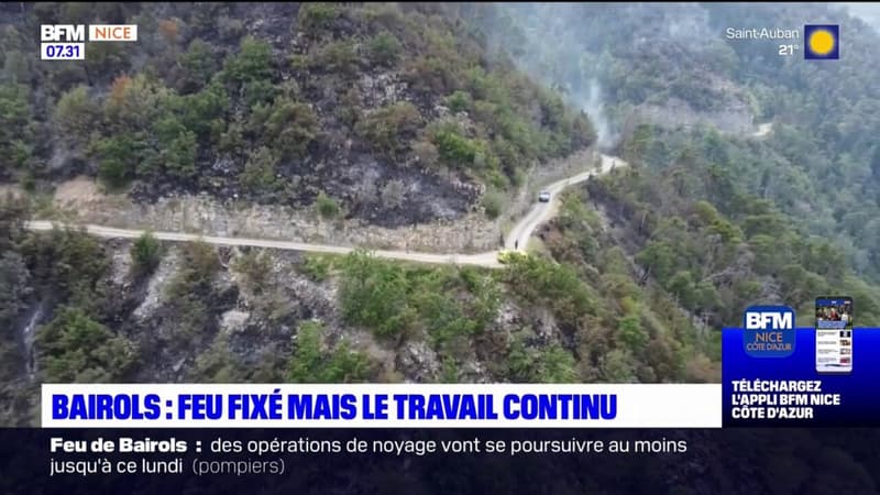 Incendie à Bairols: le feu fixé, les pompiers toujours mobilisés