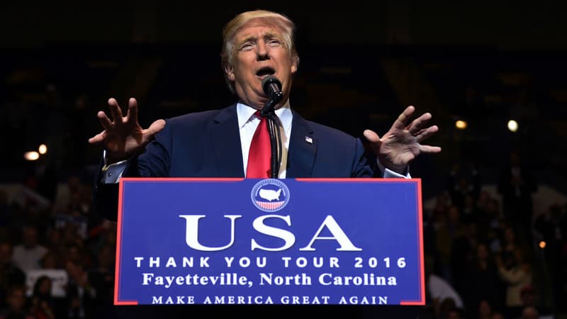 Donald Trump lors d'un meeting à Fayetteville, en Caroline du Nord, le 6 décembre 2016
