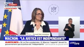 "Le trouble exprimé par le Premier ministre ne concerne pas le jugement" de Marine Le Pen, explique Sophie Primas 