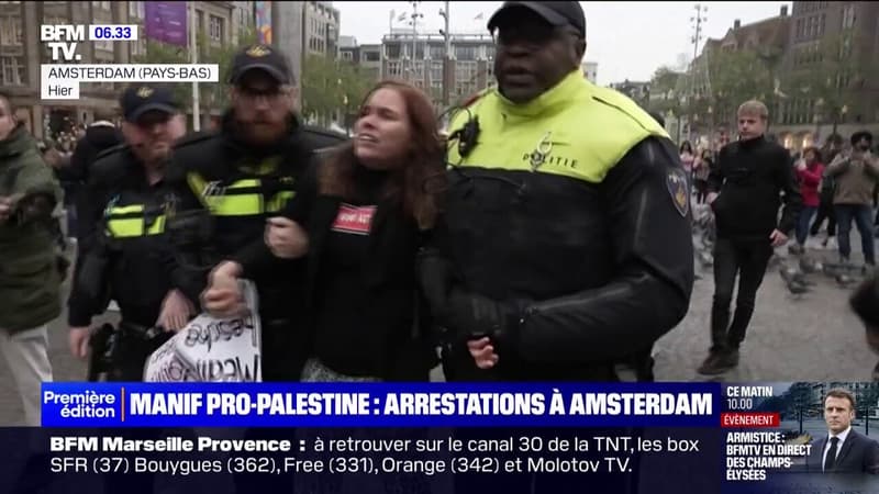 Des manifestants pro-palestiniens arrêtés à Amsterdam lors d'un rassemblement interdit