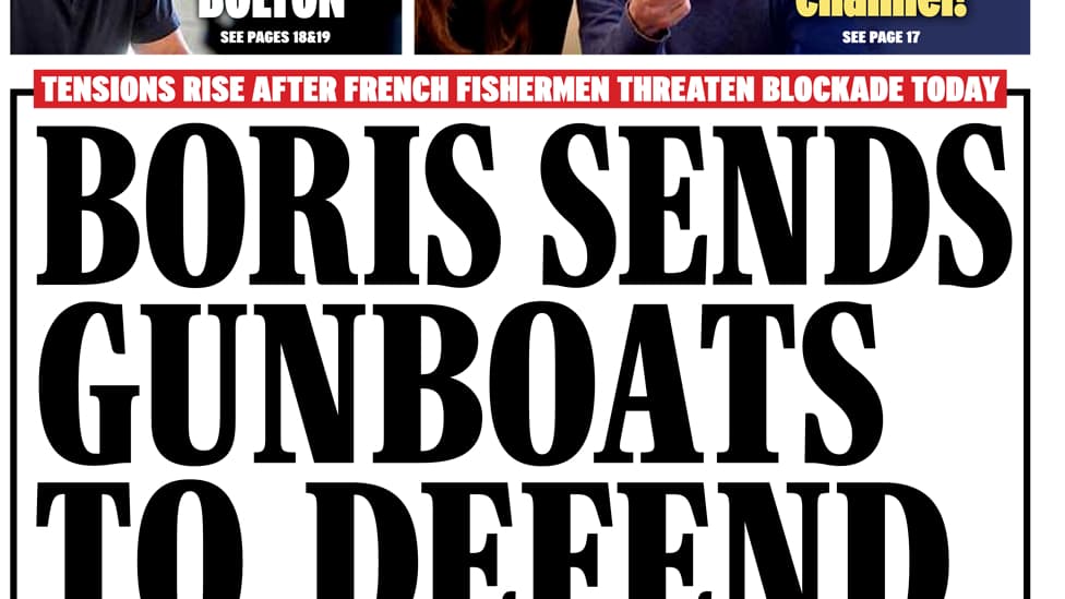 "Boris envoie les canonnières pour défendre Jersey", titre le Daily Express