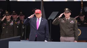 Le président américain Donald Trump lors d'une remise de diplômes militaires à l'académie de West Point, le 24 mai 2025. 