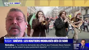 Patrice Clos (FO transports et logistique) sur la mobilisation des routiers: "On préviendra au dernier moment"