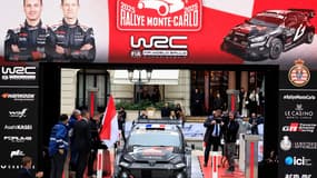 Sébastien Ogier avant le Rallye Monte-Carlo 2025 à Monaco.