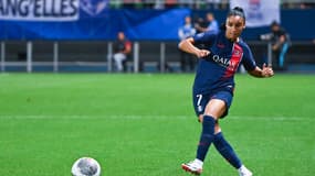 Sakina Karchaoui lors du trophée des championnes entre l'OL et le PSG (2-0), le 10 septembre 2023