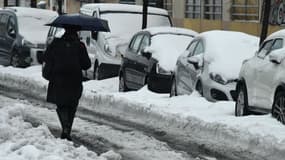Le centre-ville de Montpellier sous la neige en mars 2018 - PASCAL GUYOT / AFP