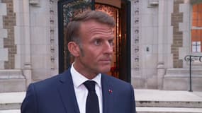 Emmanuel Macron à Washington D. C. sur BFMTV ce lundi 19 août.