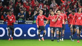 Lille a pris l'avantage très tôt dans le match grâce à Jonathan David, le 12 mars 2025, à Pierre-Mauroy