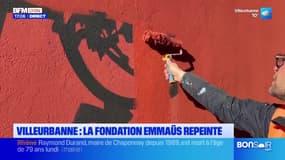 Villeurbanne: la fondation Emmaüs repeinte, le visage de l'abbé Pierre effacé