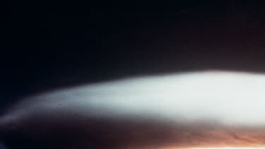 Un essai nucléaire photographié en 1971 à Moruroa, en Polynésie française.