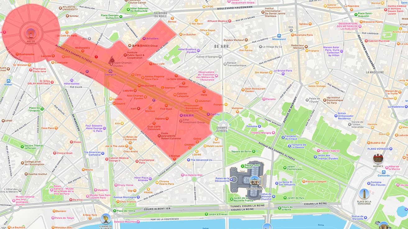Le périmètre d'interdiction de circulation qui s'appliquera du 13 au 14 septembre 11h puis le 15 septembre de 2h à 12h. 