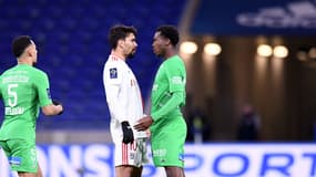 Lucas Paqueta et Abdoulaye Bakayoko lors de OL-ASSE, le 21 janvier 2022