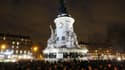 La place de la République, au lendemain des attentats de Charlie Hebdo, le 8 janvier 2015. 