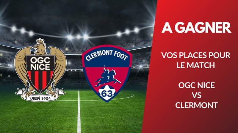 A gagner : vos places pour le match OGC Nice vs Clermont Foot 63