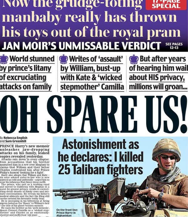 La Une du Daily Mail du 6 janvier 2023