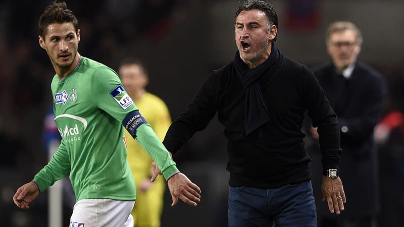 Jérémy Clément et Christophe Galtier (Saint-Etienne)