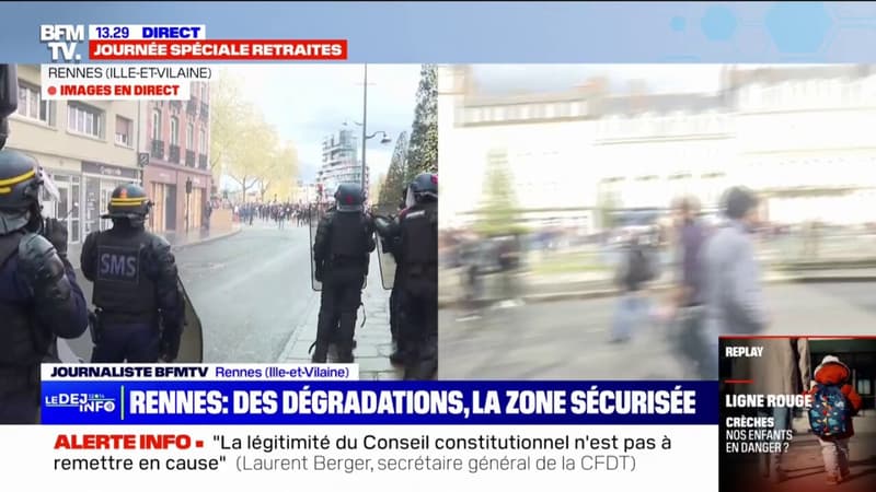 Réforme des retraites: tensions à Rennes, une voiture et des poubelles brûlées