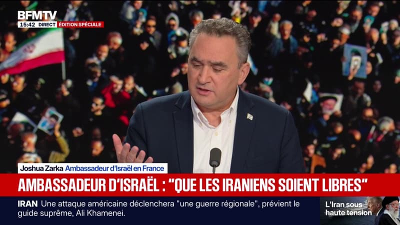 "Ça fait assez longtemps que l'Iran a décidé qu'il avait l'intention d'exterminer l'État d'Israël", déclare Joshua Zarka, ambassadeur d'Israël en France