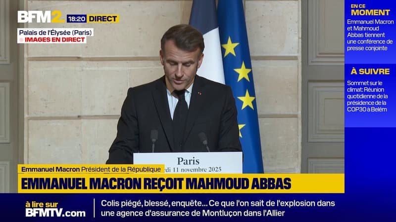 Emmanuel Macron redit à Mahmoud Abbas la "priorité" d'organiser des élections dans les territoires palestiniens