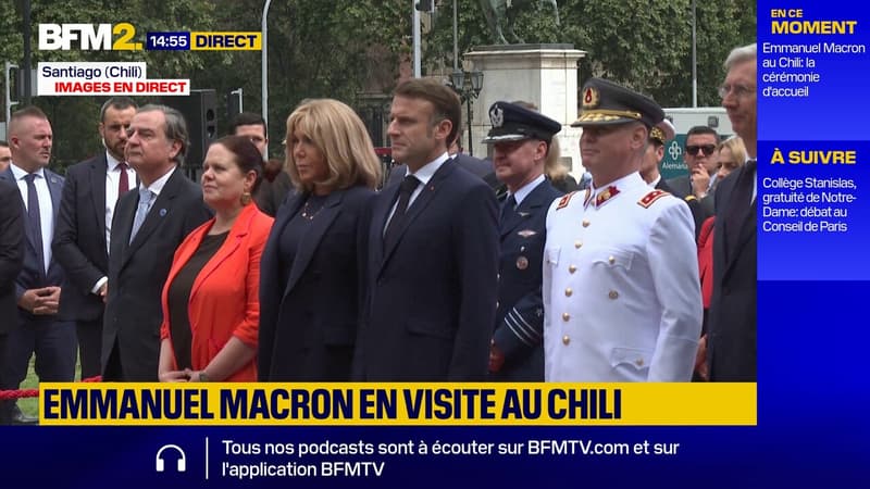 Le président de la République, Emmanuel Macron, est arrivé au Chili