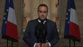 Le Premier ministre Sébastien Lecornu le 16 janvier 2026 lors d'un discours à Matignon