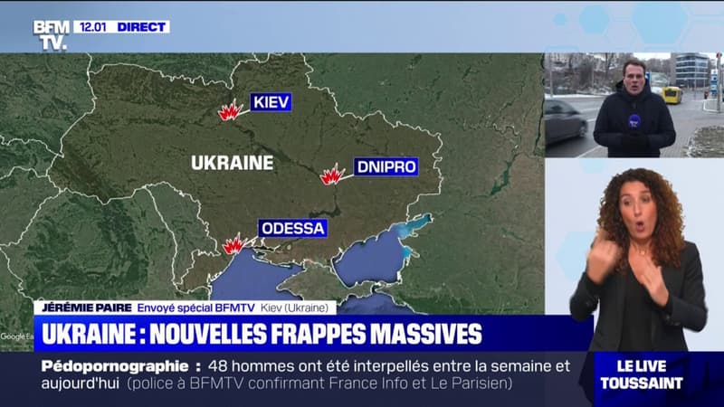 Kiev, Dnipro, Odessa... De nouvelles frappes russes frappent l'Ukraine