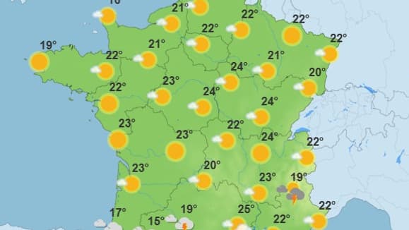 Météo du jeudi 15 mai 2025 après-midi, selon Météo-France Météo du jeudi 15 mai 2025 après-midi, selon Météo-France