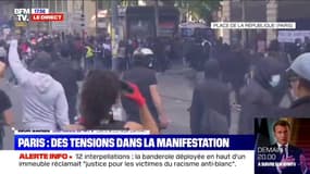 Manifestation à Paris: situation extrêmement tendue place de la République, au niveau de la rue de Turbigo