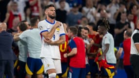 Olivier Giroud lors de sa 137e et très vraisemblablement dernière sélection en équipe de France face à l'Espagne (1-2, Euro), le 9 juillet 2024